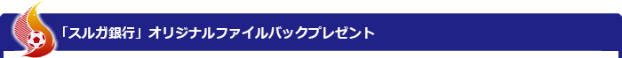 「スルガ銀行」オリジナルファイルバックプレゼント