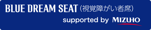 BLUE DREAM SEAT（視覚障がい者席）supported by MIZUHO