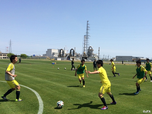 Japan Under-19  Provisional Team enters Day 2 of training camp in Soma, Fukushima Prefecture