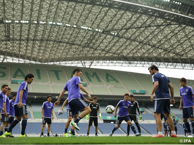 SAMURAI BLUE gearing up for Singapore match in tactical training at match venue - World Cup Asian Qualifiers R2 starting on 16 June