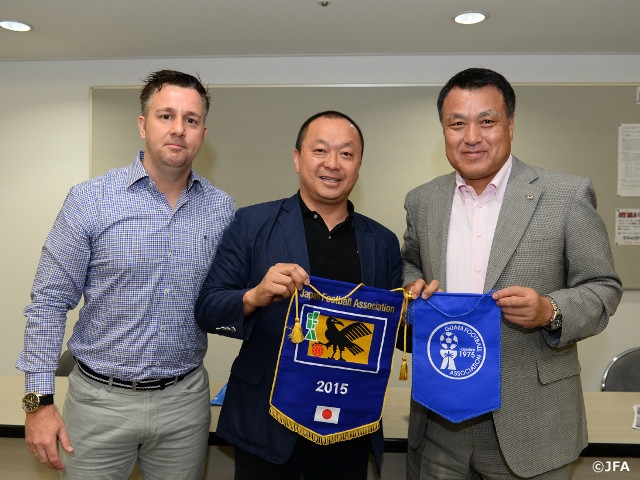 Guam football president Lai and coach White visit JFA House, look to give impact in Asian World Cup qualifying