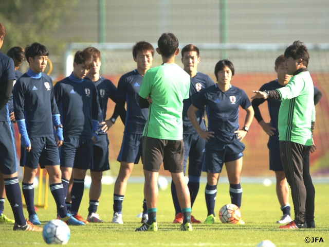 U-23 Japan National Team squad tune up for Thailand game with tension and focus