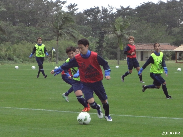 Nadeshiko Japan (Japan Women's National Team short-listed squad) Ishigaki camp: Working on assignments in game-style practice