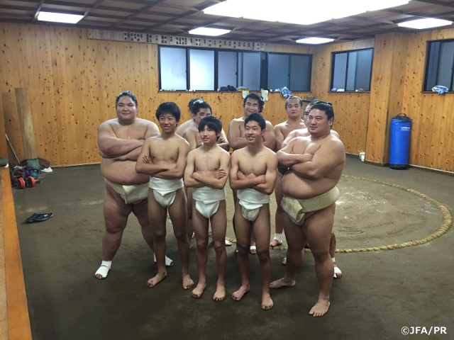 JFAアカデミー福島 男子8期生が相撲部屋に体験入門