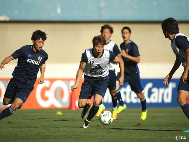 Japan’s Olympic squad practise for Brazil match next day