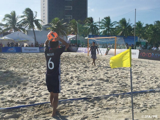 Japan Beach Soccer National Team get through the group stage with 2 consecutive wins in the Asian Beach Games