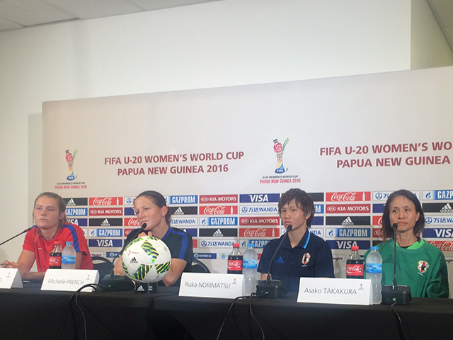 U-20 Japan Women's squad hold official practice, meet with press for U-20 World Cup third-place playoff