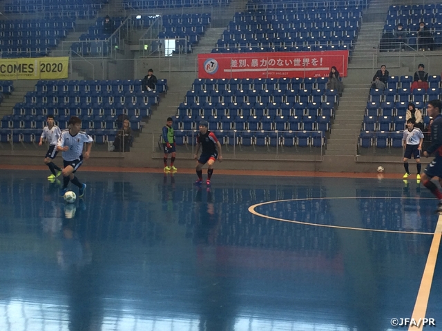U-19 Japan Futsal National squad play practice match against Nagoya oceans