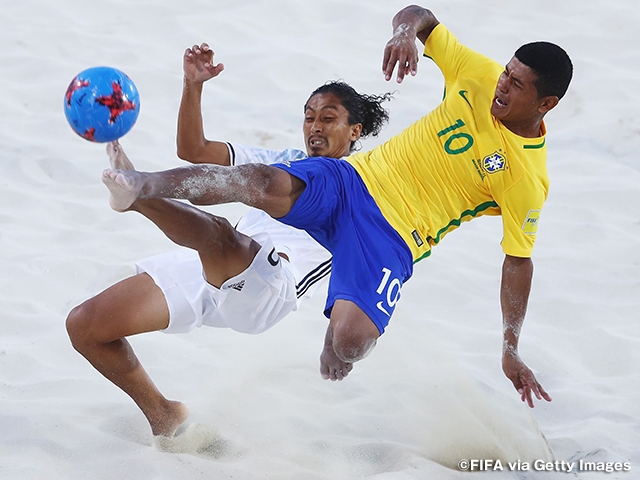 Japan Beach Soccer National Team knocked out at the group stage of the FIFA Beach Soccer World Cup Bahamas 2017 after losing the match against Brazil 3-9