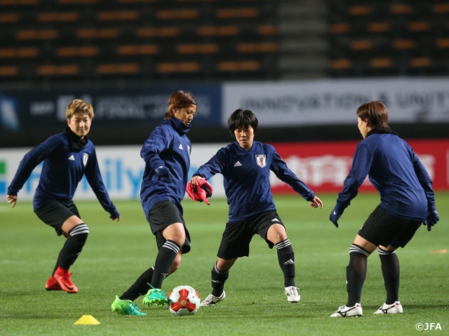 なでしこジャパン　公式練習で初戦に向けて最後の調整～EAFF E-1 サッカー選手権 2017 決勝大会			