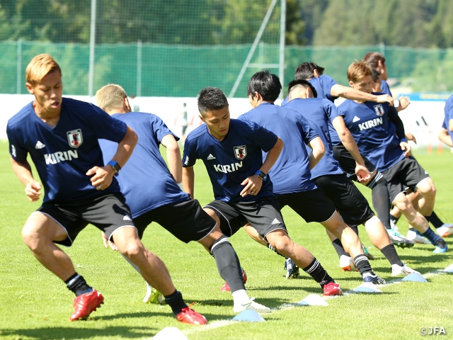 SAMURAI BLUE (Japan National Team) conducts morning and afternoon training sessions