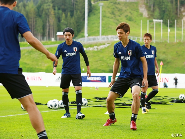 SAMURAI BLUE (Japan National Team) gears up behind closed doors ahead of their match against Switzerland