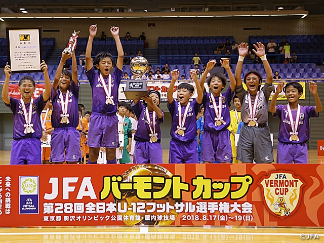 Osaka City Jeunesse FC wins title in their first tournament appearance at the JFA Vermont Cup 28th U-12 Japan Futsal Championship