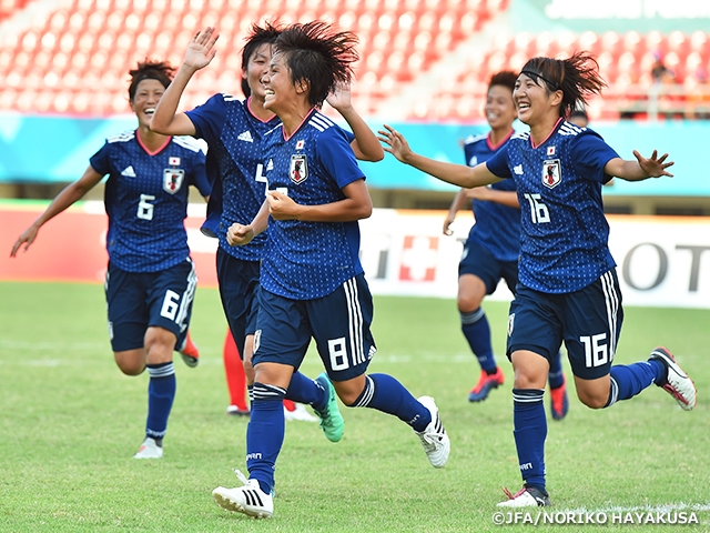 Nadeshiko Japan (Japan Women's National Team) advances to Semi-final with goals scored by Iwabuchi and Hasegawa at the 18th Asian Games 2018 Jakarta Palembang