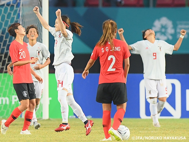 Nadeshiko Japan (Japan Women's National Team) gets one step closer to the gold medal with 2-1 victory over Korea Republic at the 18th Asian Games 2018 Jakarta Palembang