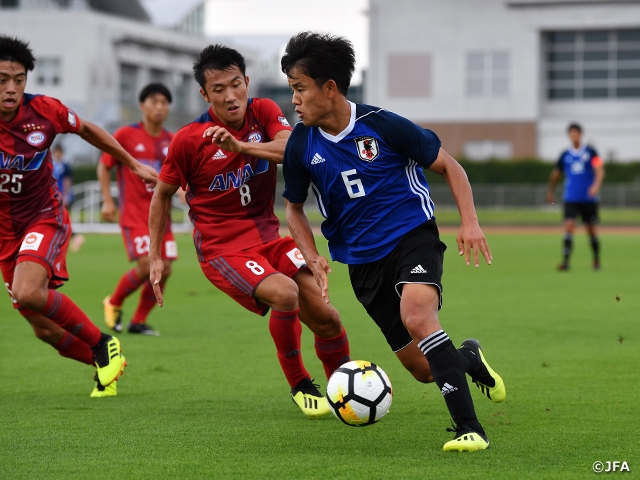 U-19日本代表、国内最後の練習試合で流通経済大に3-2で勝利