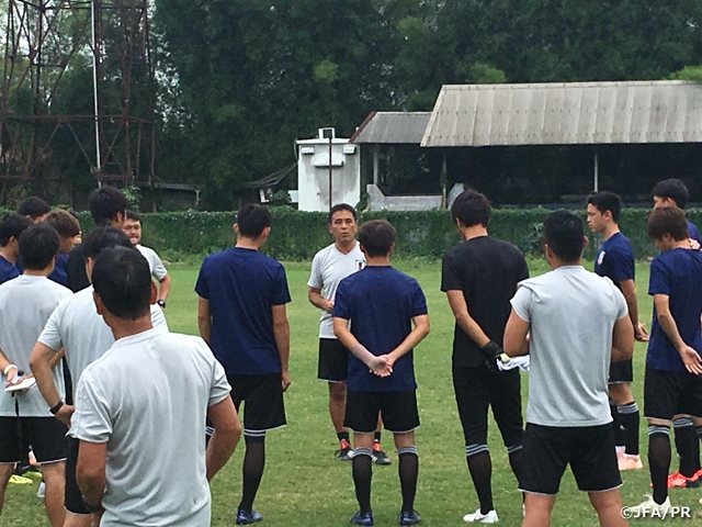 U-19 Japan National Team prepares ahead of the final group stage match against Iraq at AFC U-19 Championship Indonesia 2018