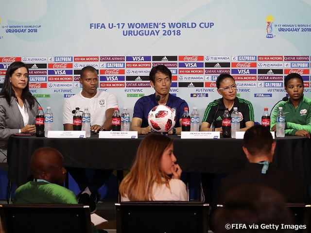 Coach Ikeda of U-17 Japan Women’s National Team appears in Official Press-Conference of FIFA U-17 Women's World Cup Uruguay 2018
