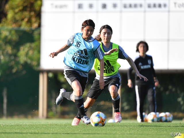 Nadeshiko Japan holds 2-part training session to initiate full-on trainings ahead of the FIFA Women's World Cup France 2019