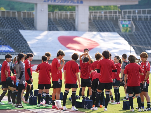 なでしこジャパン　ウクライナ女子代表戦前日　試合会場で公式練習を実施