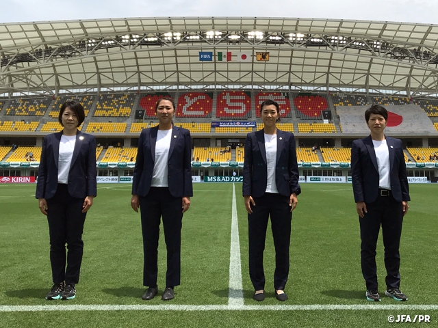 Introduction of the referees in charge of the match between Nadeshiko Japan and Mexico Women’s National Team at the MS&AD CUP 2021