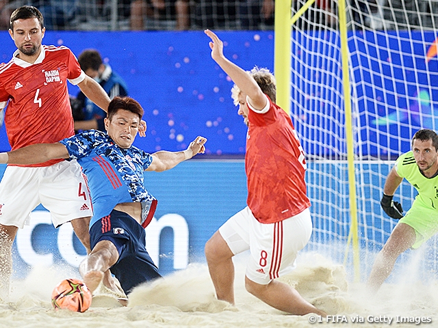 Japan Beach Soccer National Team finish second in group after a blowout loss to Russia at the FIFA Beach Soccer World Cup Russia 2021™