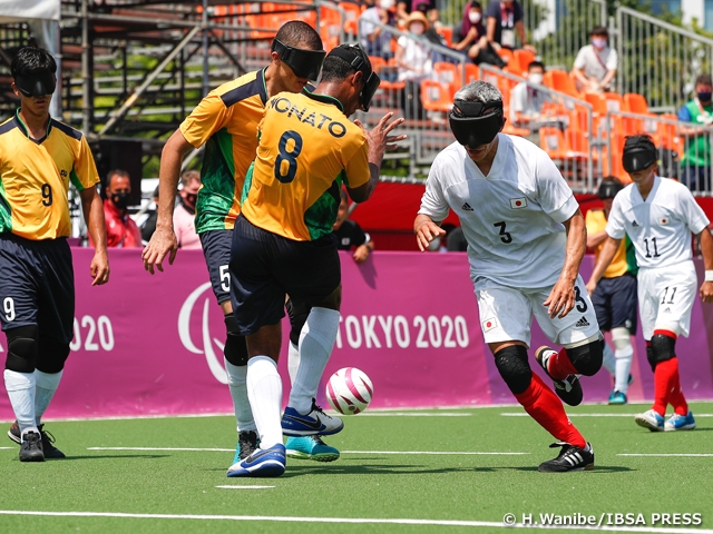5-a-side football (Blind Football Men's) Japan National Team lose to undisputed champions Brazil at the Tokyo 2020 Summer Paralympic Games