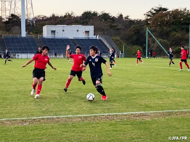 U-19日本女子代表候補、トレーニングマッチで男子高校生を相手に2-0で勝利