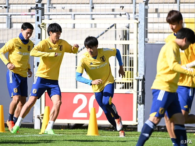 SAMURAI BLUE hold a training session behind closed doors ahead of their match against Ecuador