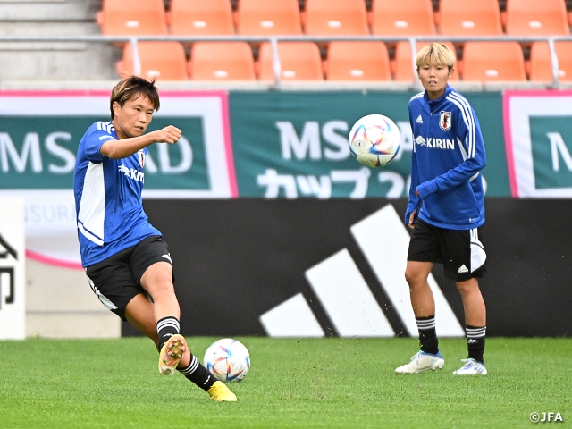 Nadeshiko Japan hold official training session ahead of match against New Zealand in the MS＆AD CUP 2022