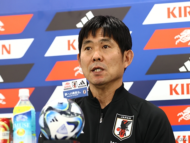 SAMURAI BLUE’s Coach Moriyasu shares aspiration ahead of KIRIN CHALLENGE CUP 2023 “I want the players to challenge themselves to reach new goals”
