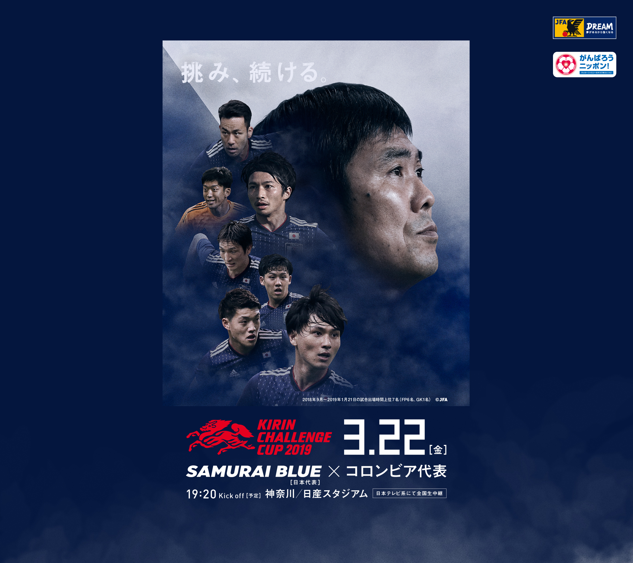 壁紙 ポスターダウンロード キリンチャレンジカップ19 3 22 Samurai Blue 日本代表 Jfa 日本サッカー協会