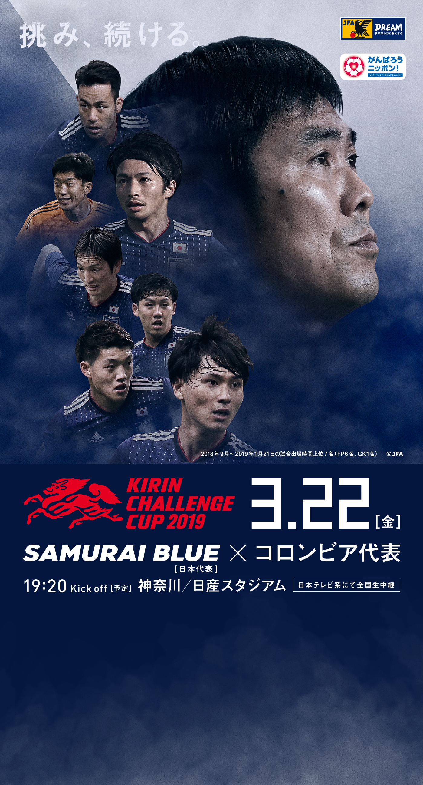 壁紙 ポスターダウンロード キリンチャレンジカップ19 3 22 Samurai Blue 日本代表 Jfa 日本サッカー協会